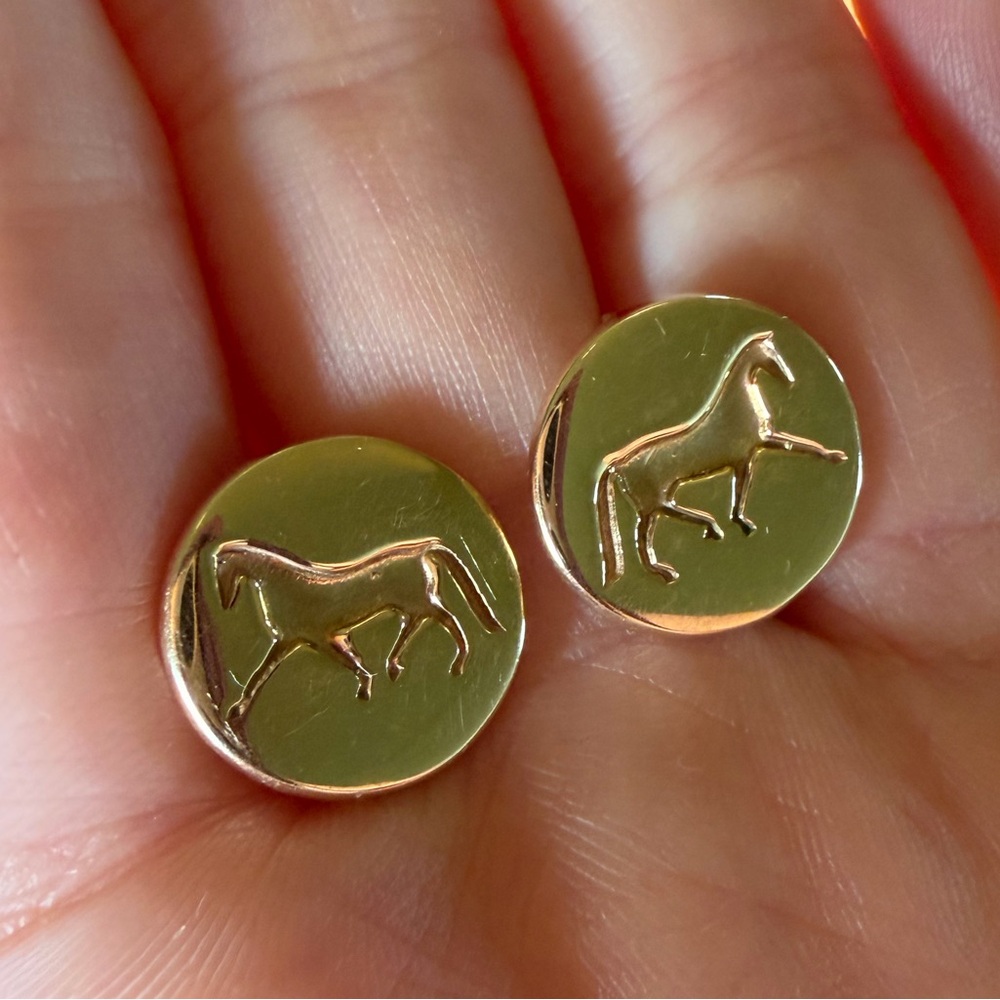14kt Gold Horse Earrings